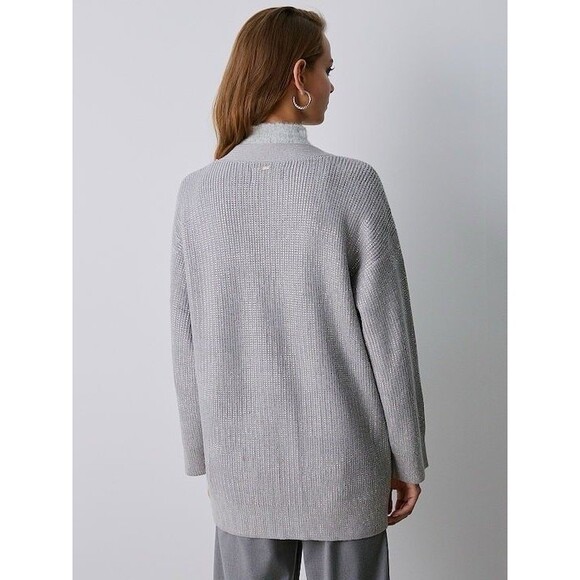 New BSB Women Knit Holiday Occasions Cardigan Buttons Grey Melange Sz M Sweater - Picture 3 of 15